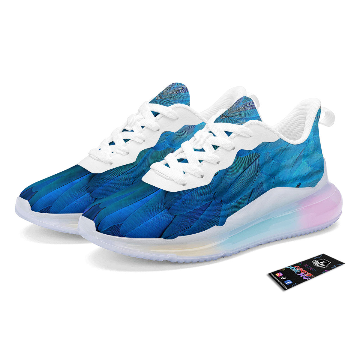 Feather Blue Print Running Sneakers-grizzshop