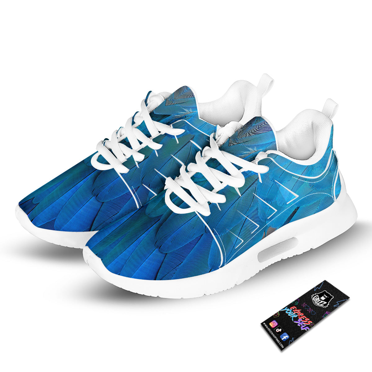 Feather Blue Print Tennis Shoes-grizzshop