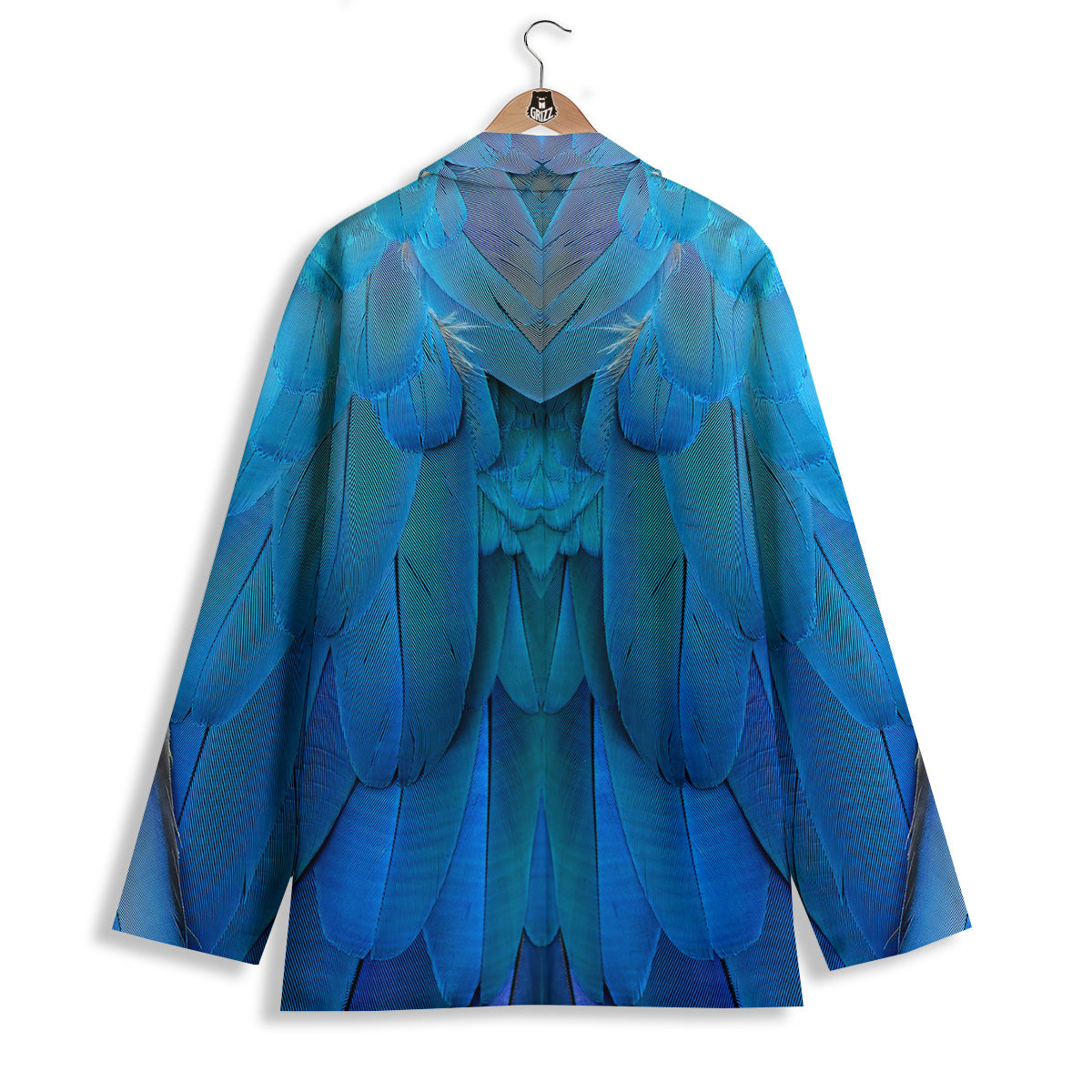 Feather Blue Print Women's Blazer-grizzshop