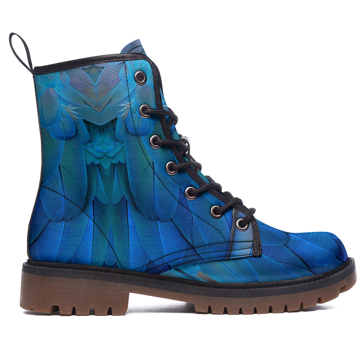 Feather Blue Print Work Boots-grizzshop
