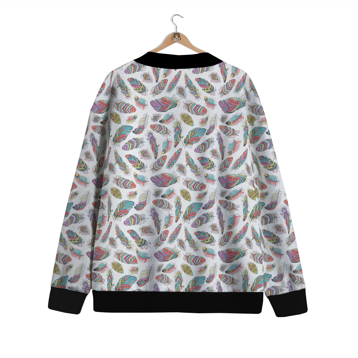 Feather Bohemian Print Pattern Cardigan-grizzshop