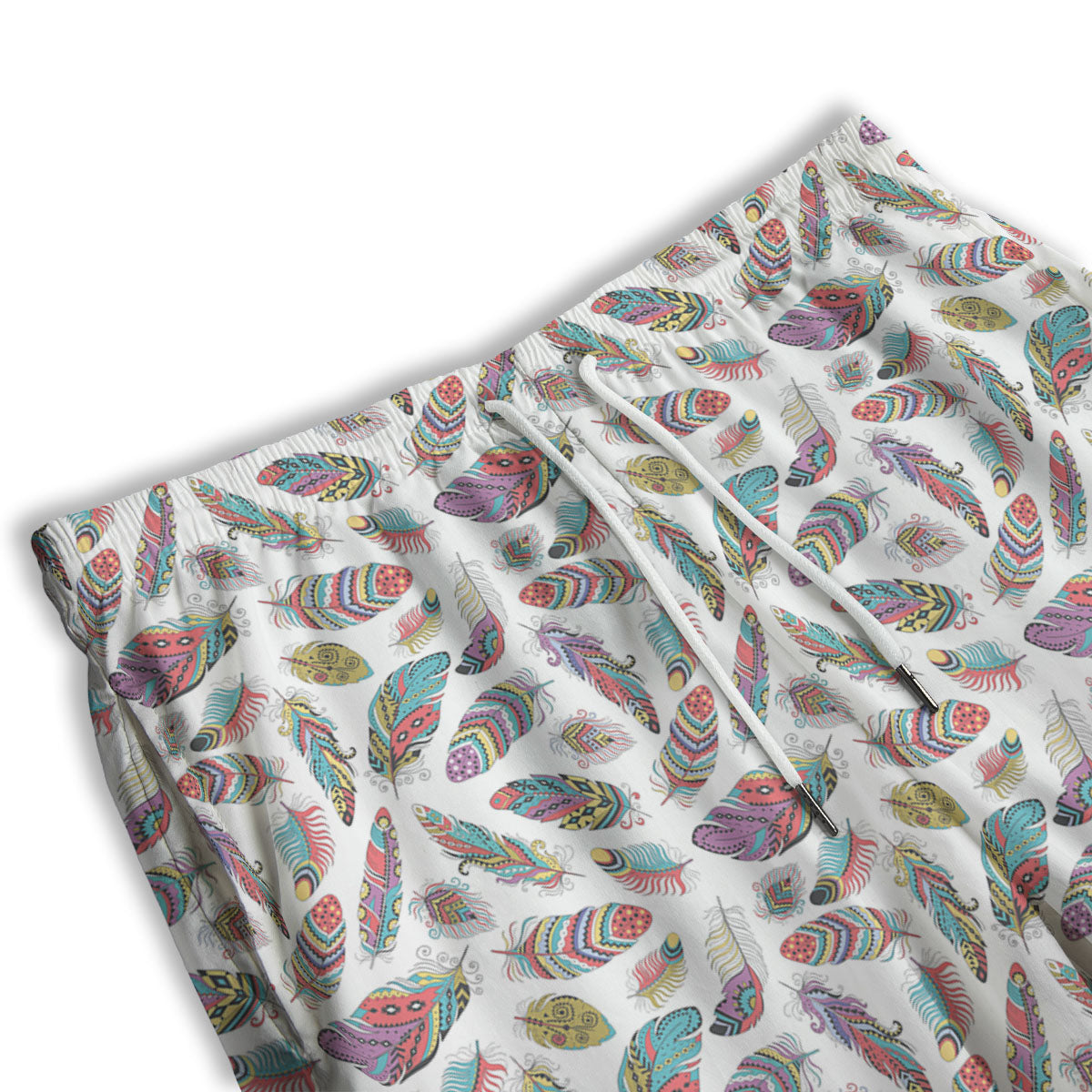Feather Bohemian Print Pattern Men's Athletic Shorts
