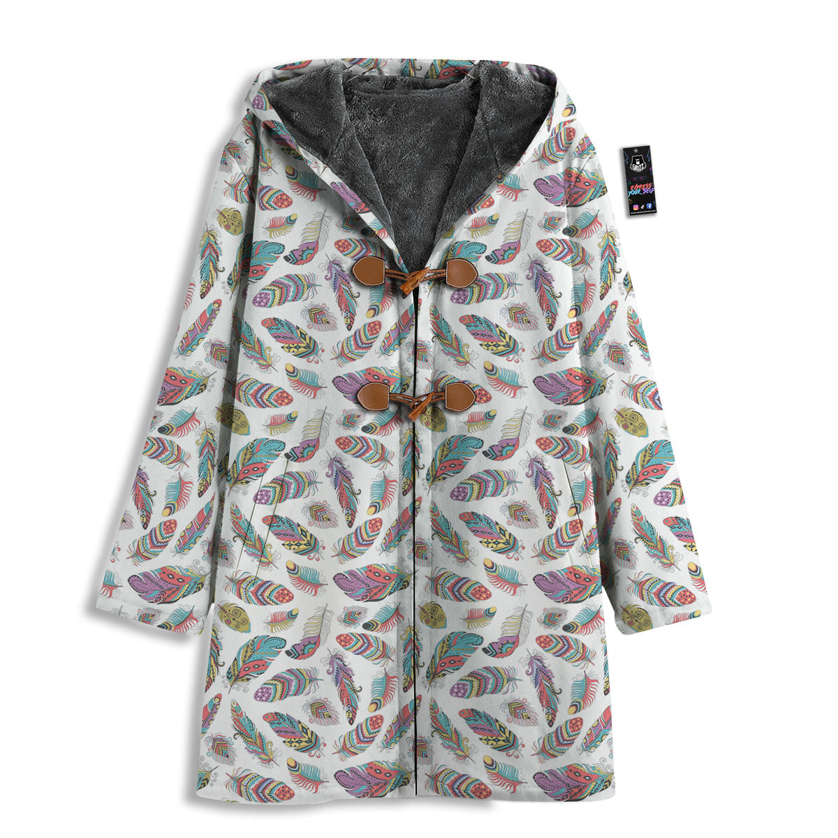 Feather Bohemian Print Pattern Men's Windbreaker Jacket-grizzshop