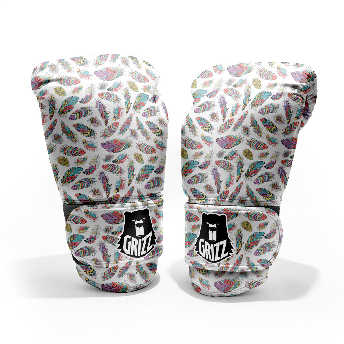 Feather Bohemian Print Pattern Pro Boxing Glove