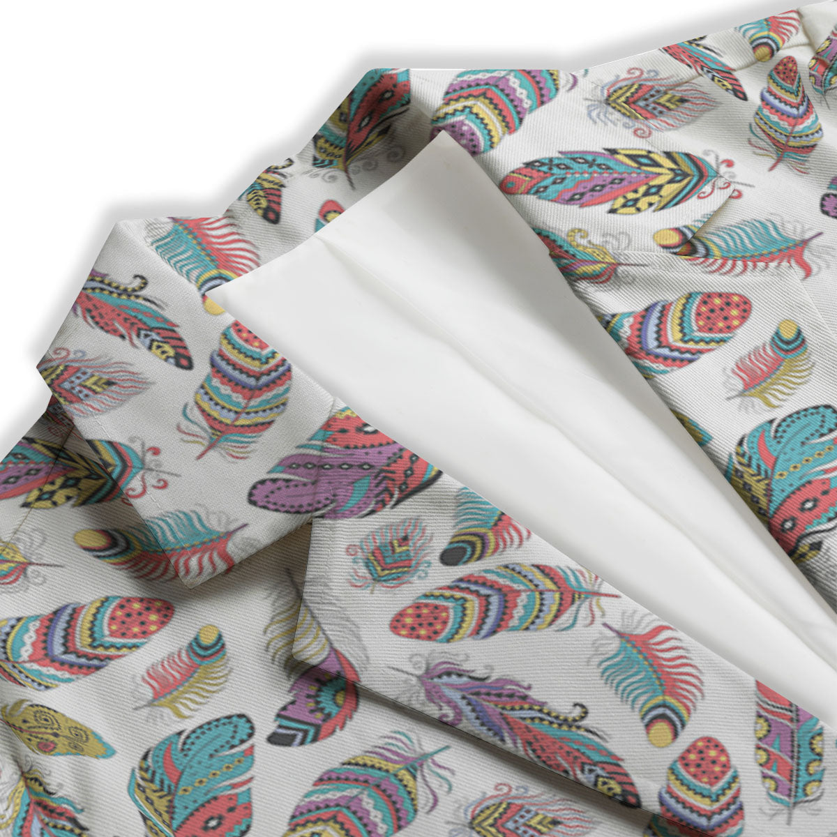 Feather Bohemian Print Pattern Women's Blazer-grizzshop