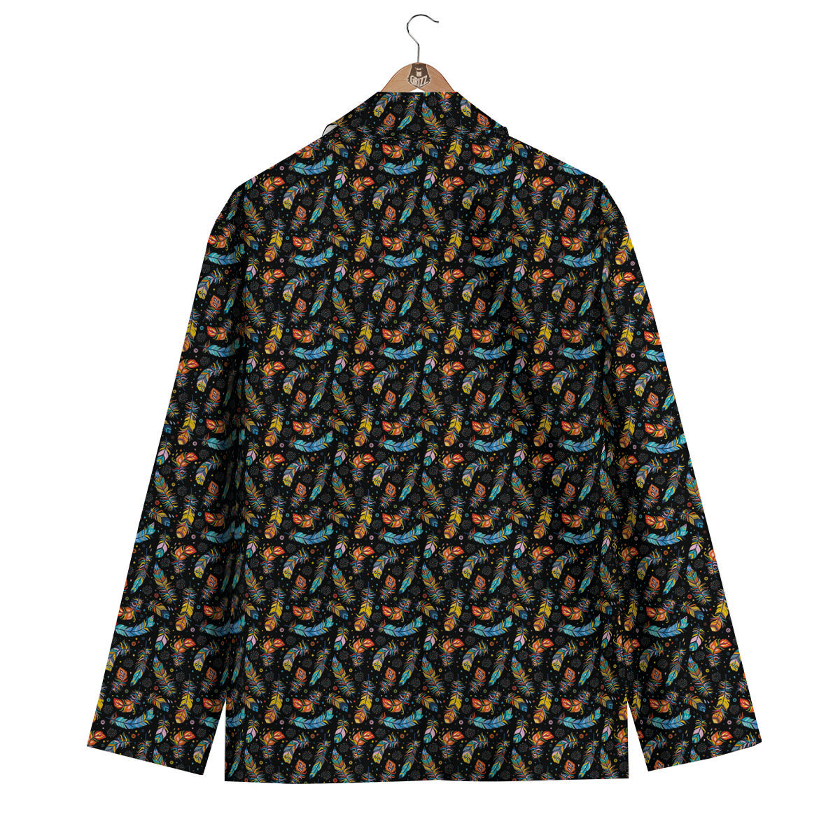 Feather Boho Print Pattern Men's Blazer-grizzshop