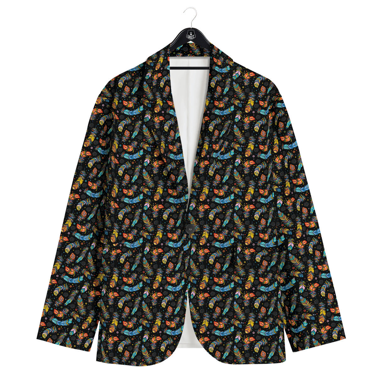 Feather Boho Print Pattern Men's Sport Coat-grizzshop