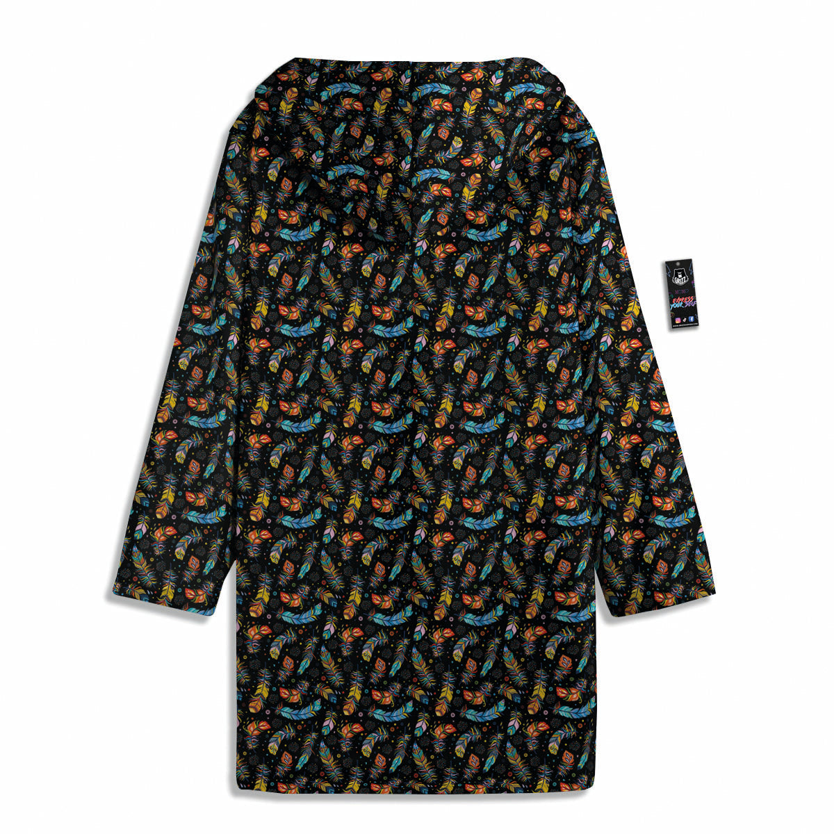 Feather Boho Print Pattern Men's Windbreaker Jacket-grizzshop