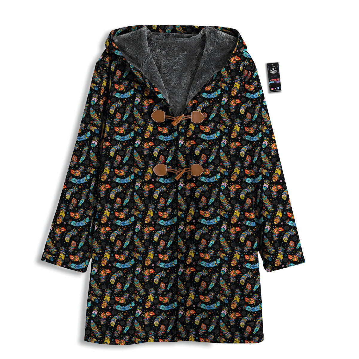 Feather Boho Print Pattern Men's Windbreaker Jacket-grizzshop