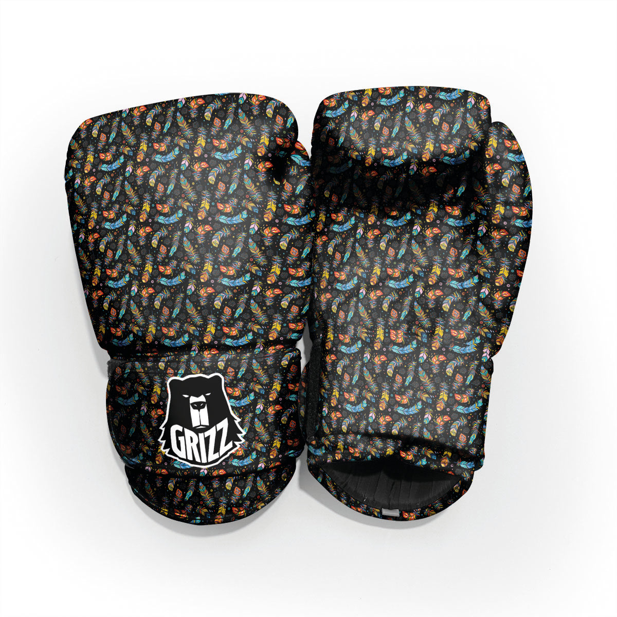 Feather Boho Print Pattern Pro Boxing Glove
