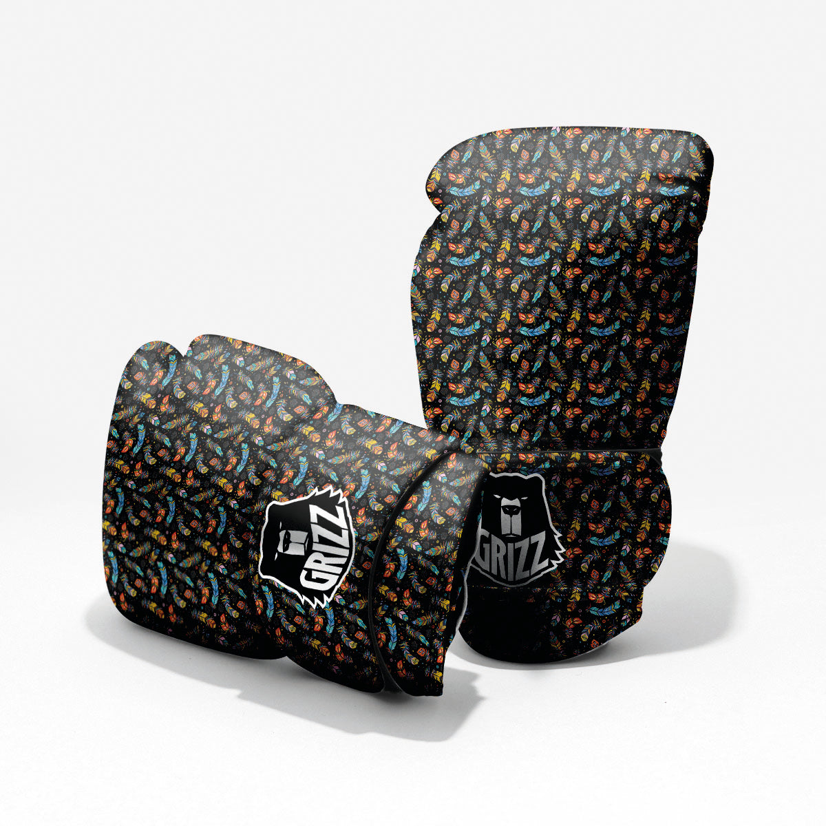 Feather Boho Print Pattern Pro Boxing Glove
