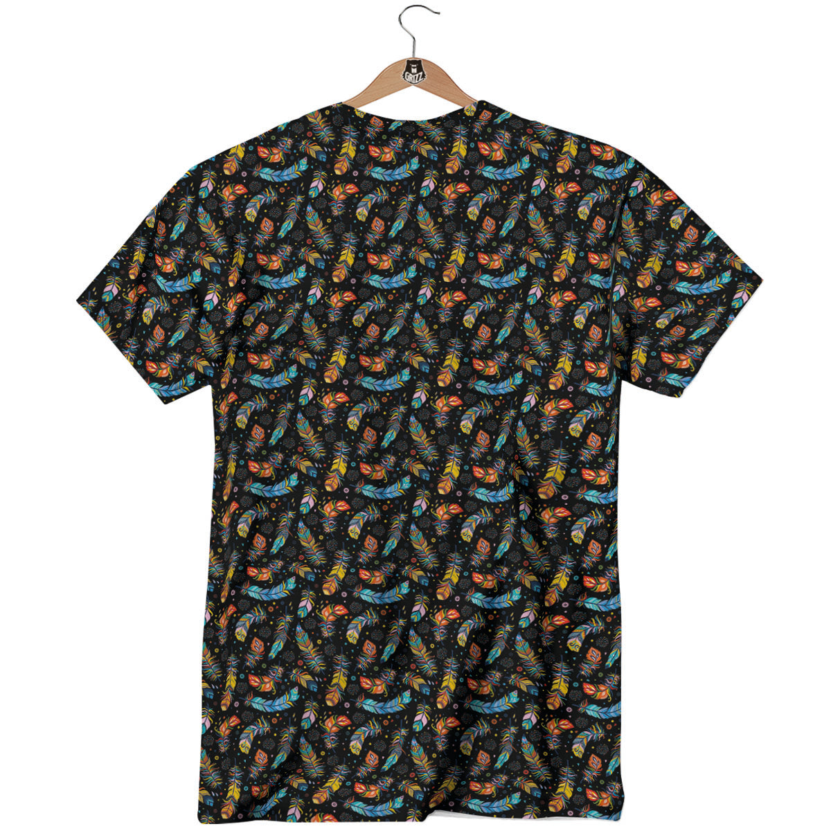 Feather Boho Print Pattern T-Shirt-grizzshop