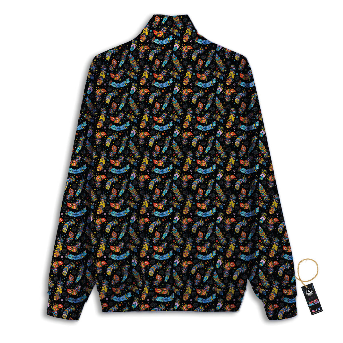 Feather Boho Print Pattern Track Jacket-grizzshop