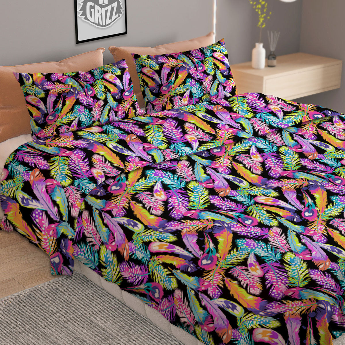 Flower Daisy Print Pattern Duvet Cover Bedding Set