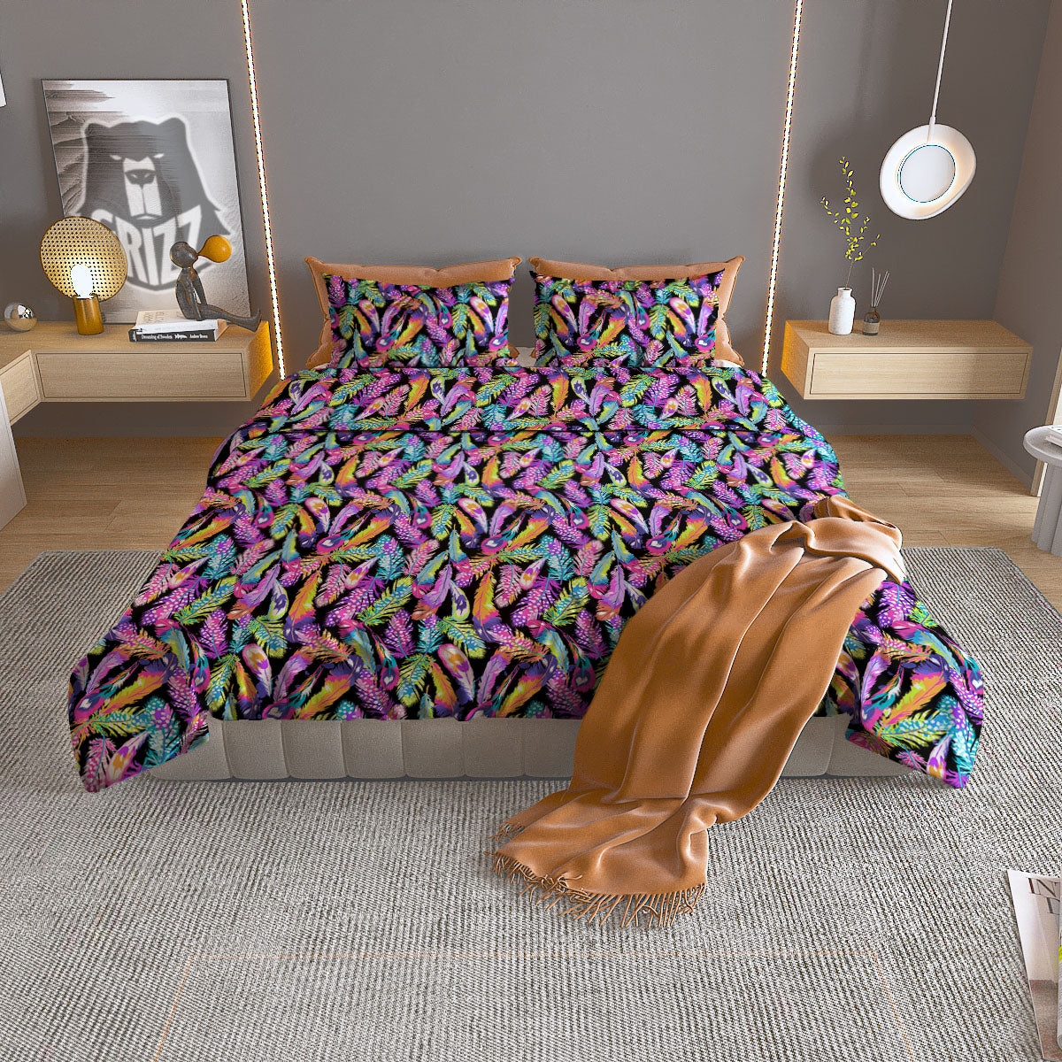 Flower Daisy Print Pattern Duvet Cover Bedding Set