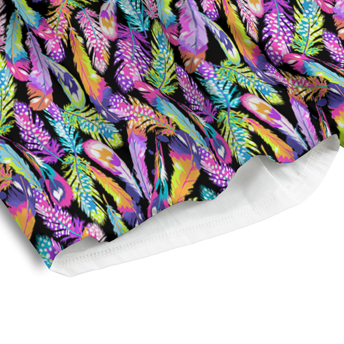 Feather Colorful Print Pattern Men's Athletic Shorts