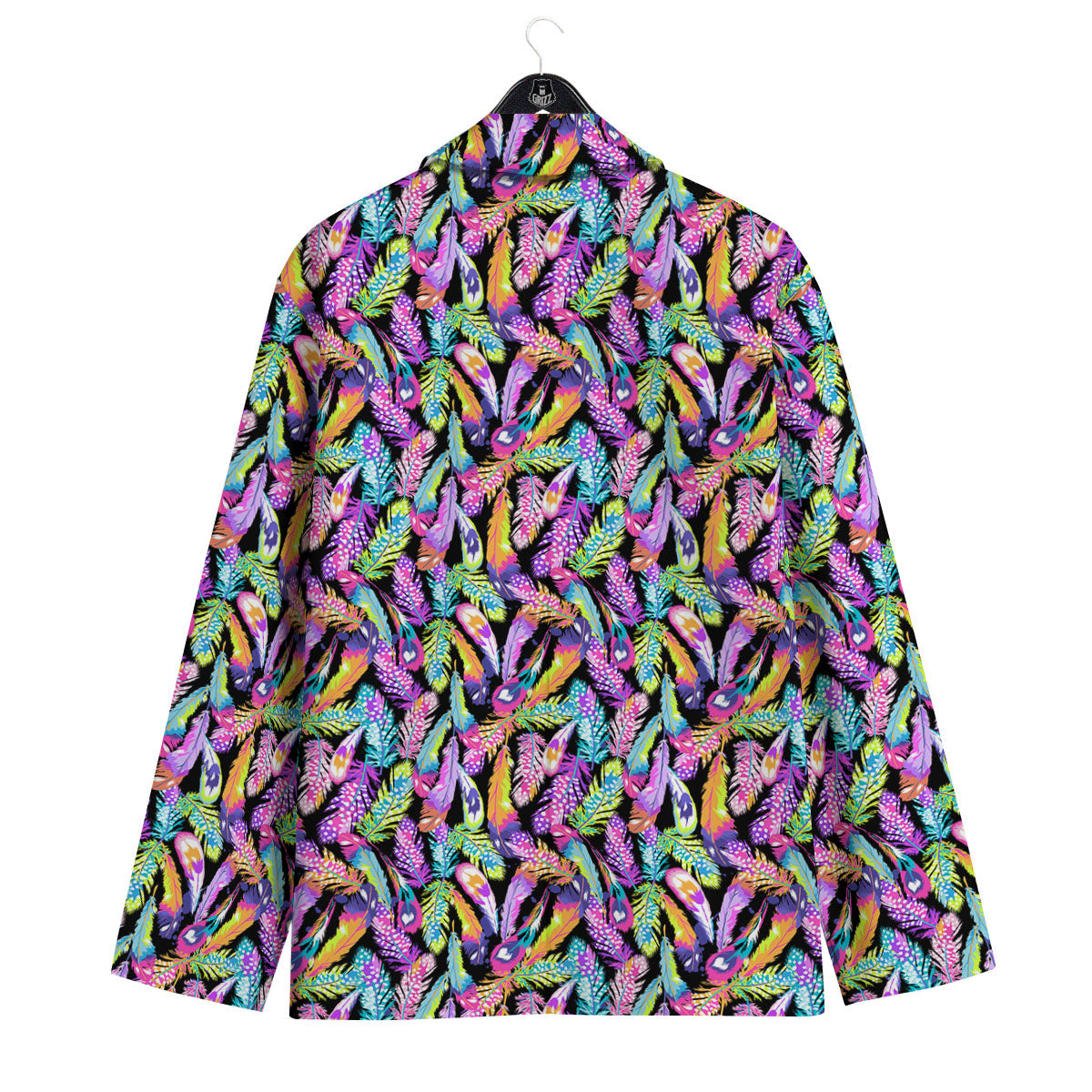 Feather Colorful Print Pattern Men's Sport Coat-grizzshop