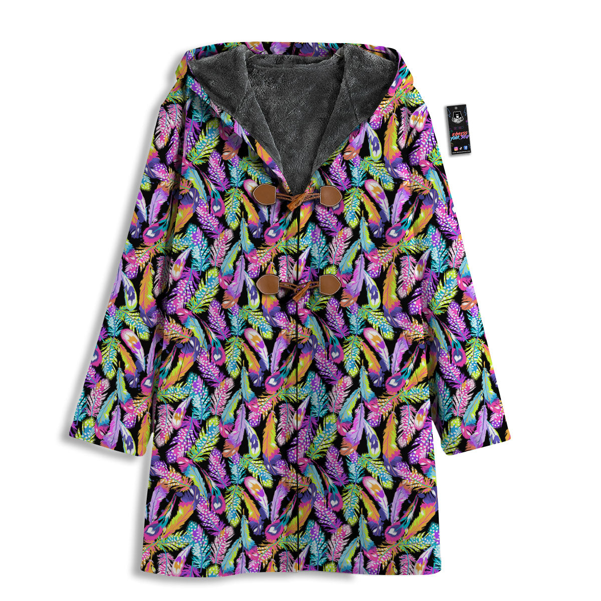 Feather Colorful Print Pattern Men's Windbreaker Jacket-grizzshop