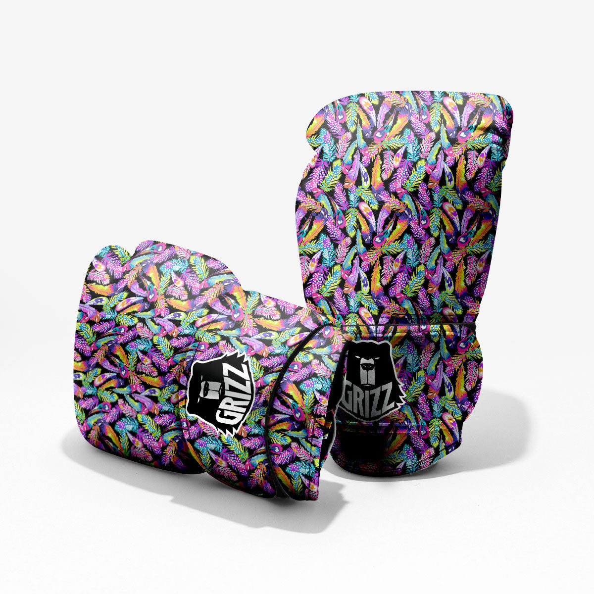Feather Colorful Print Pattern Pro Boxing Glove