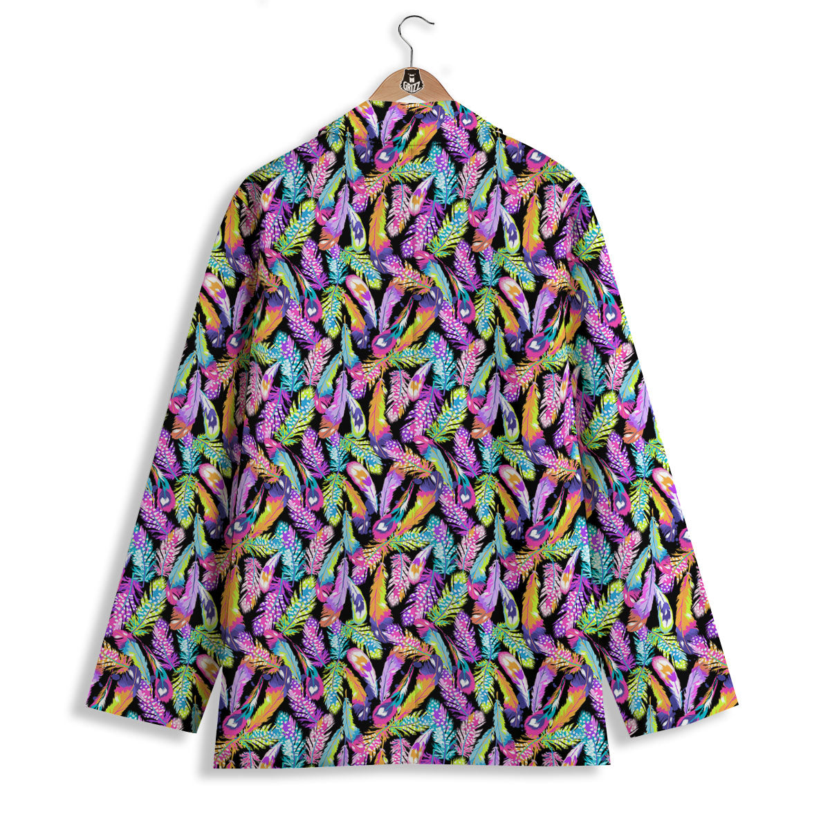 Feather Colorful Print Pattern Women's Blazer-grizzshop