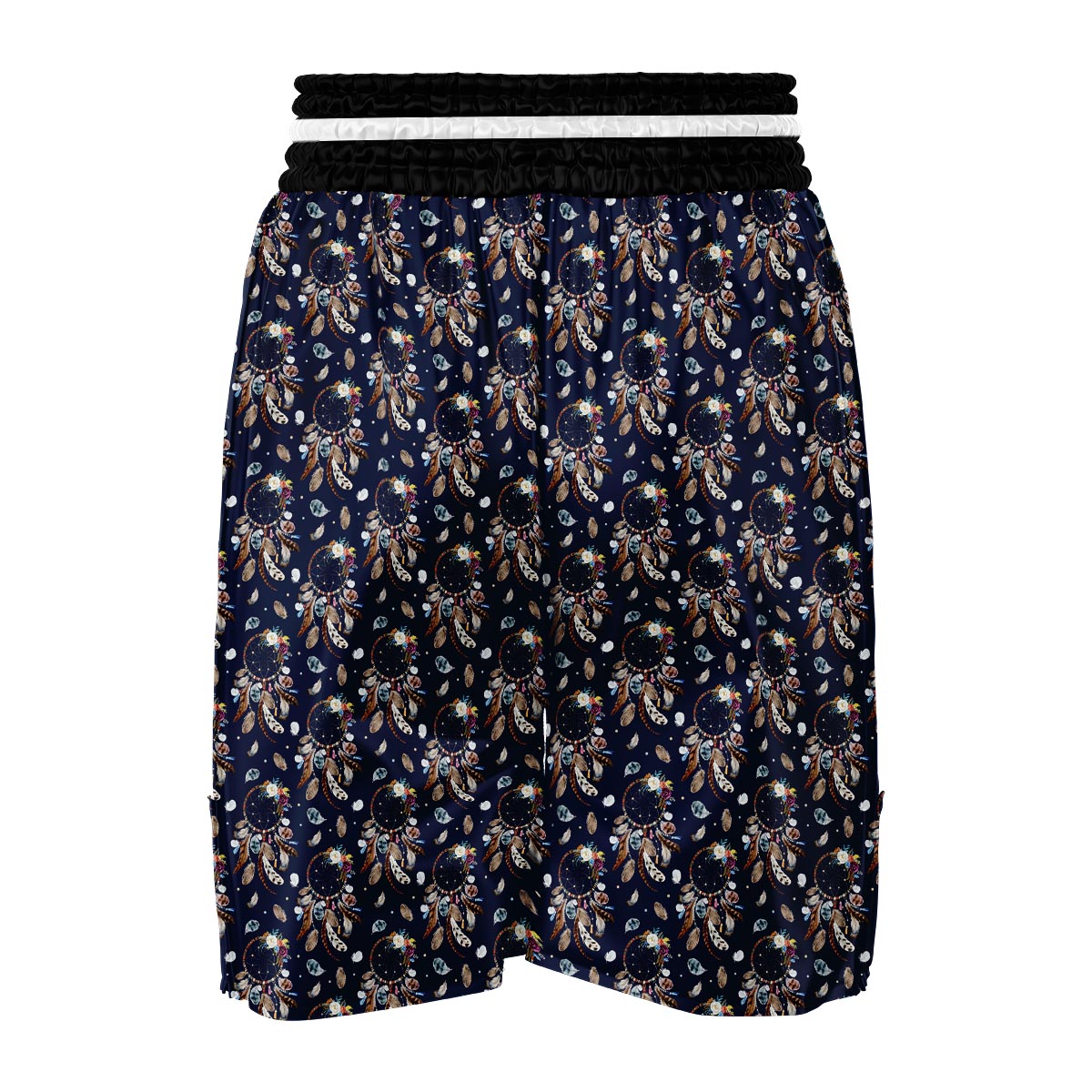 Feather Dream Catcher Blue Boho Boxing Shorts-grizzshop