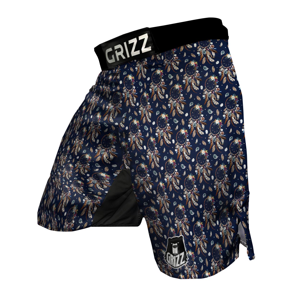 Feather Dream Catcher Blue Boho MMA Shorts-grizzshop
