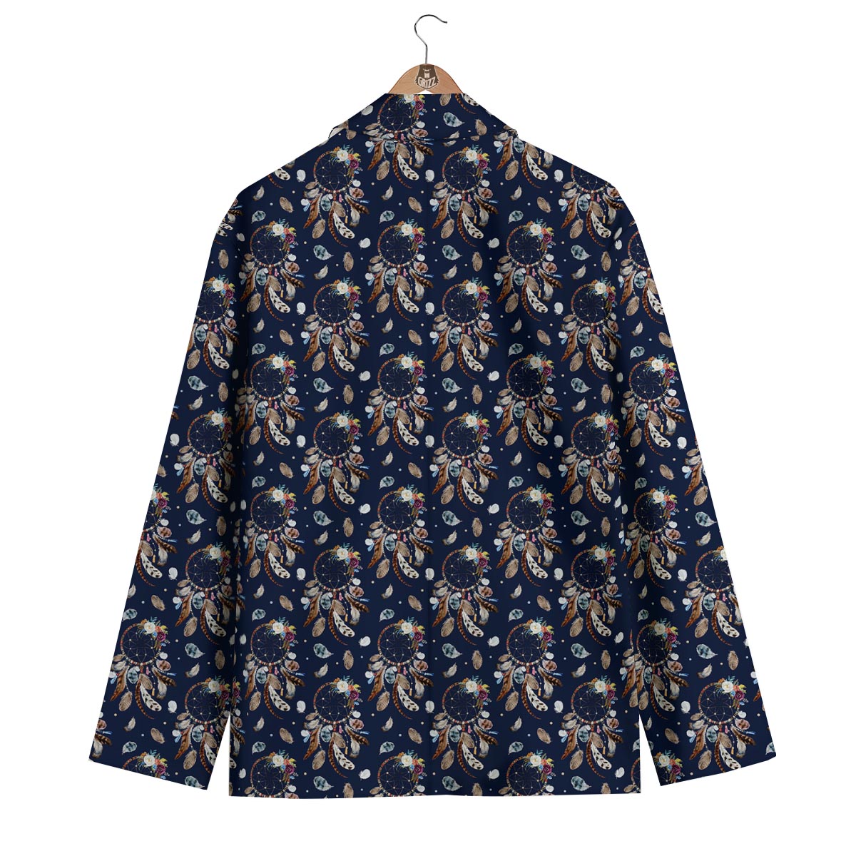Feather Dream Catcher Blue Boho Men's Blazer-grizzshop