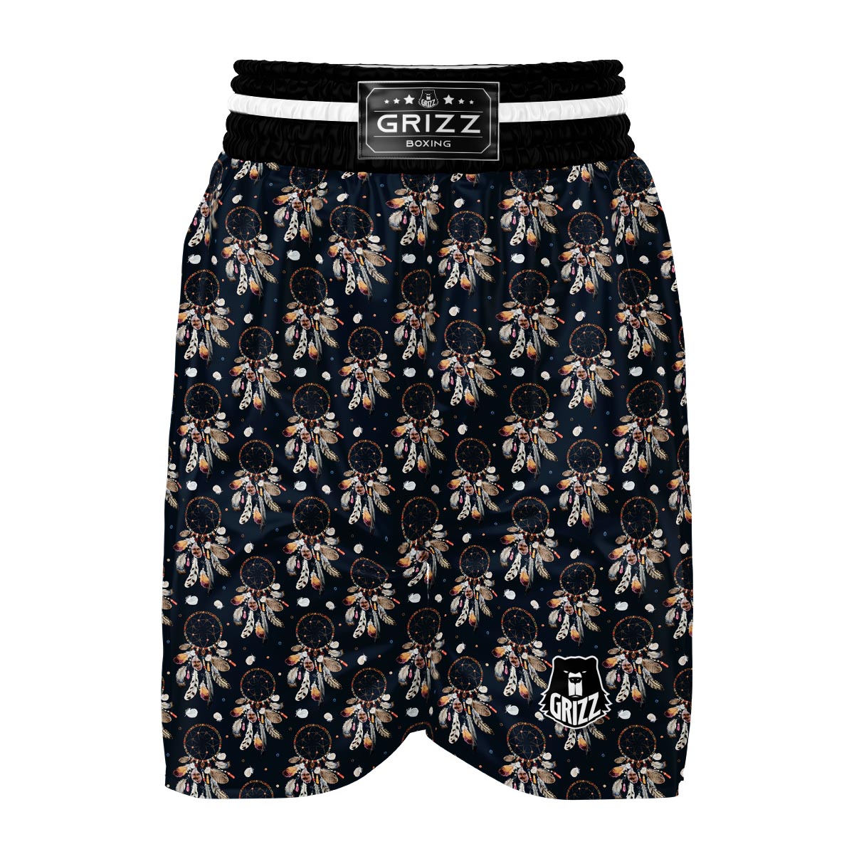 Feather Dream Catcher Boho Boxing Shorts-grizzshop
