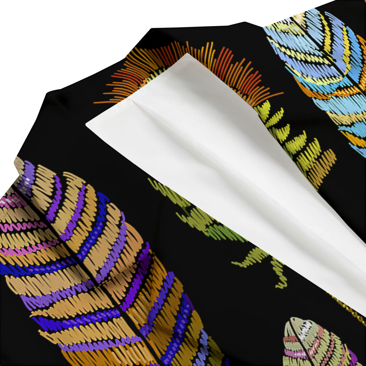 Feather Embroidery Peacock Print Men's Blazer-grizzshop