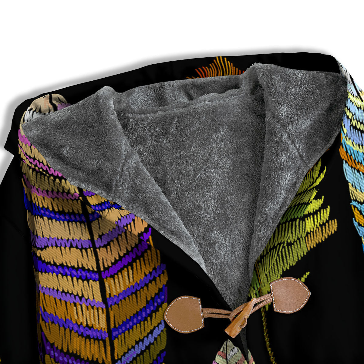 Feather Embroidery Peacock Print Men's Windbreaker Jacket-grizzshop