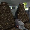 Feather Gold And Black Print Pattern Car Seat Covers-grizzshop