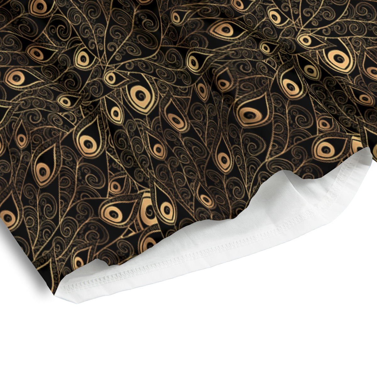 Feather Gold And Black Print Pattern Men's Athletic Shorts