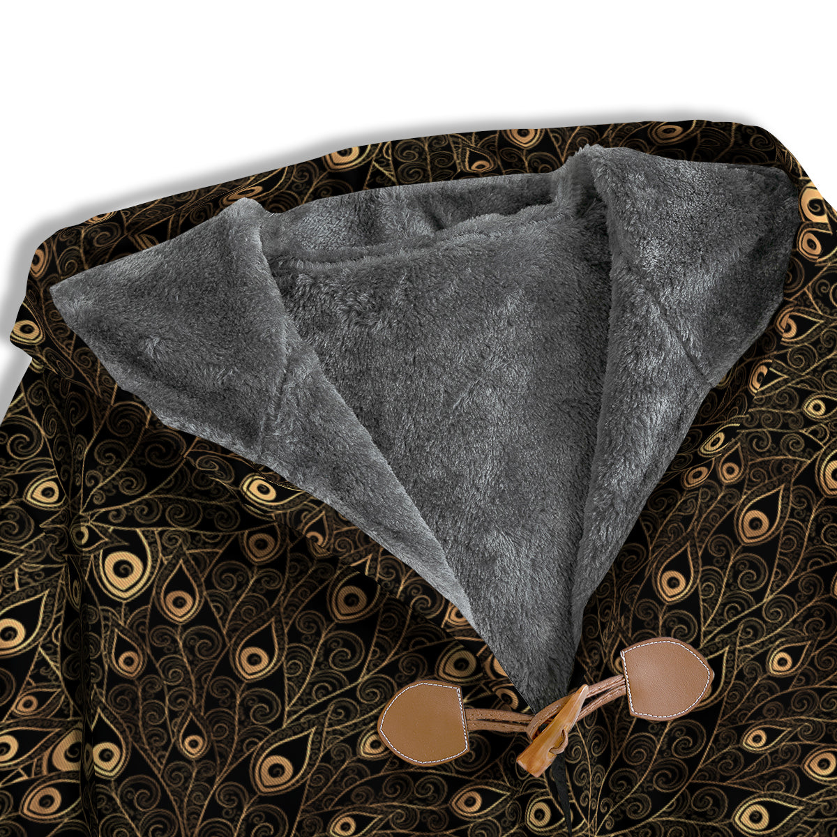Feather Gold And Black Print Pattern Men's Windbreaker Jacket-grizzshop