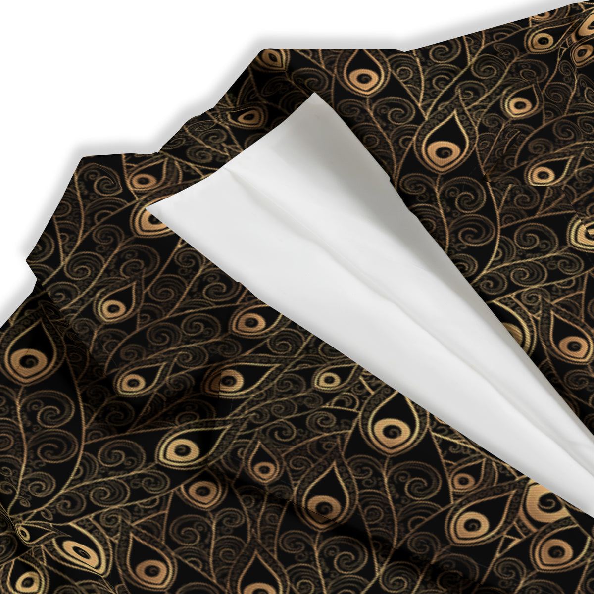 Feather Gold And Black Print Pattern Women's Blazer-grizzshop