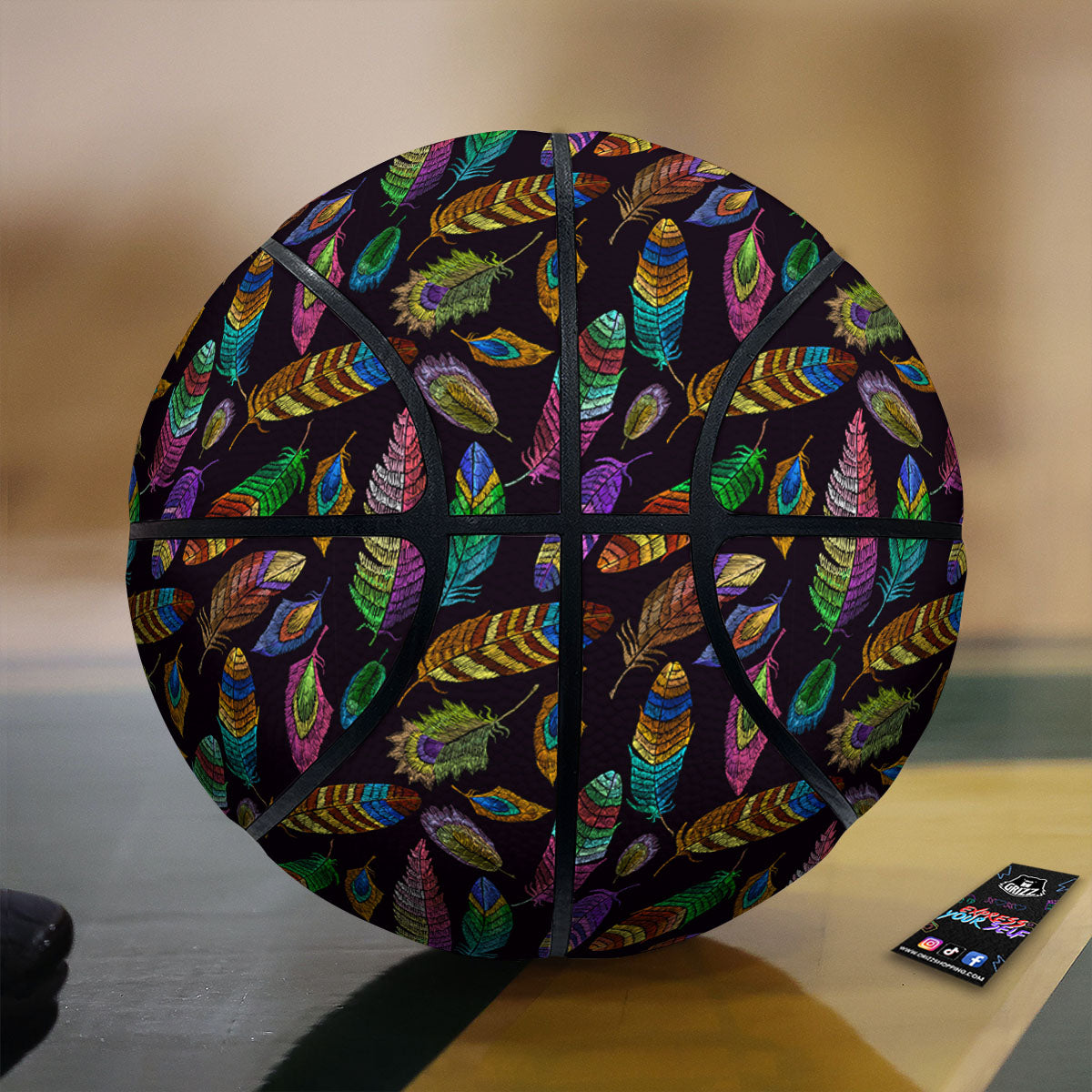 Feather Native Print Pattern Basketball-grizzshop