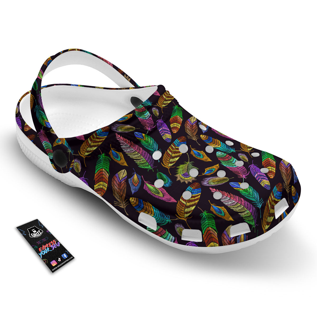 Feather Native Print Pattern Clog-grizzshop