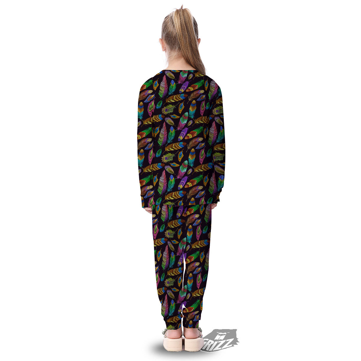 Feather Native Print Pattern Kid's Pajamas-grizzshop