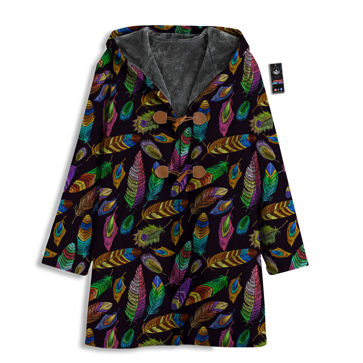Feather Native Print Pattern Men's Windbreaker Jacket-grizzshop