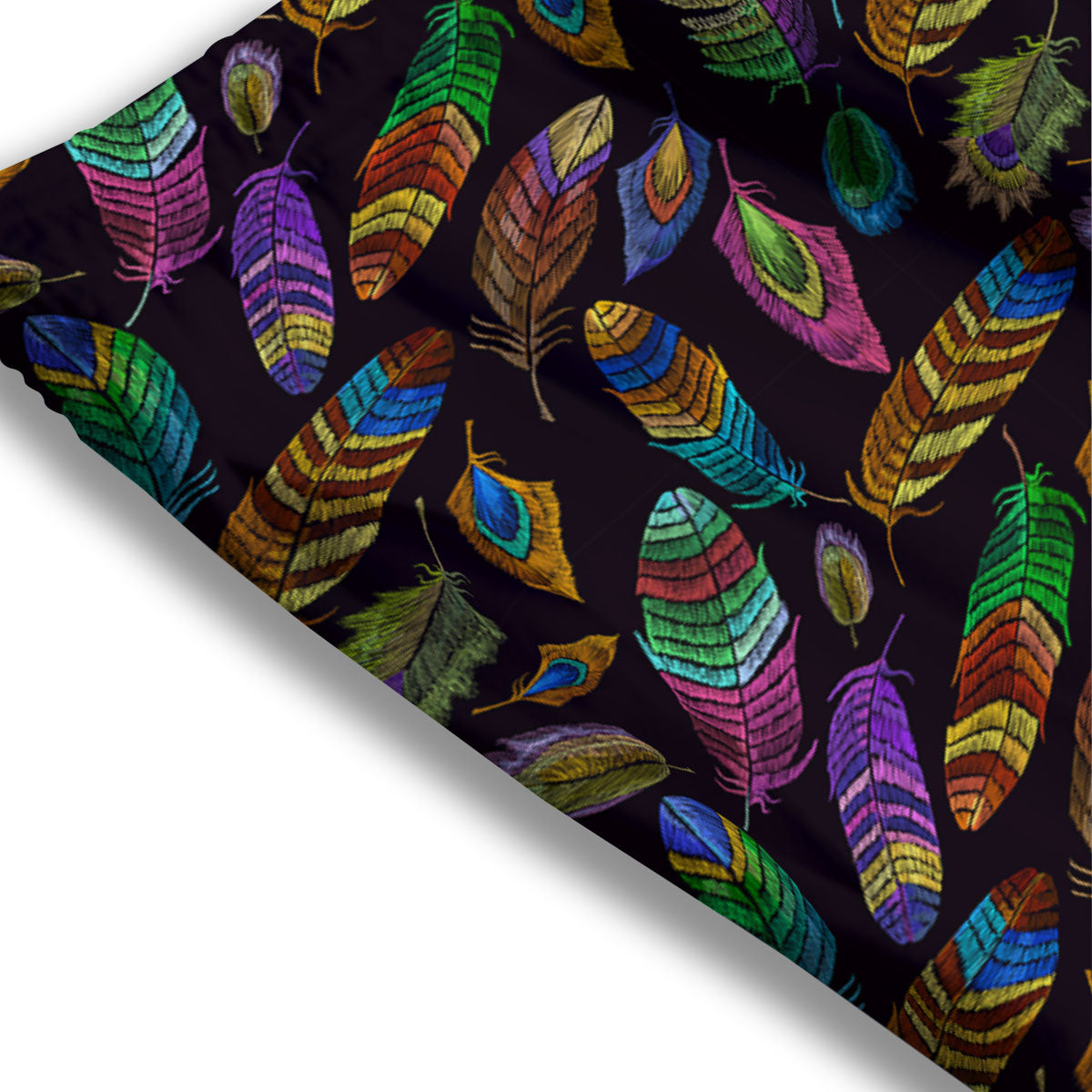 Feather Native Print Pattern Mesh Shorts