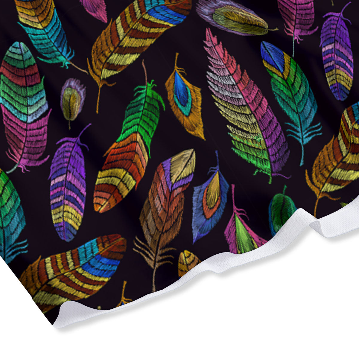 Feather Native Print Pattern Mesh Shorts
