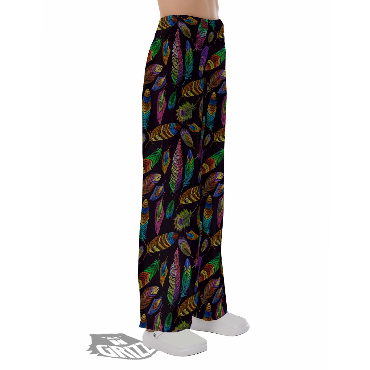 Feather Native Print Pattern Pajama Pants-grizzshop