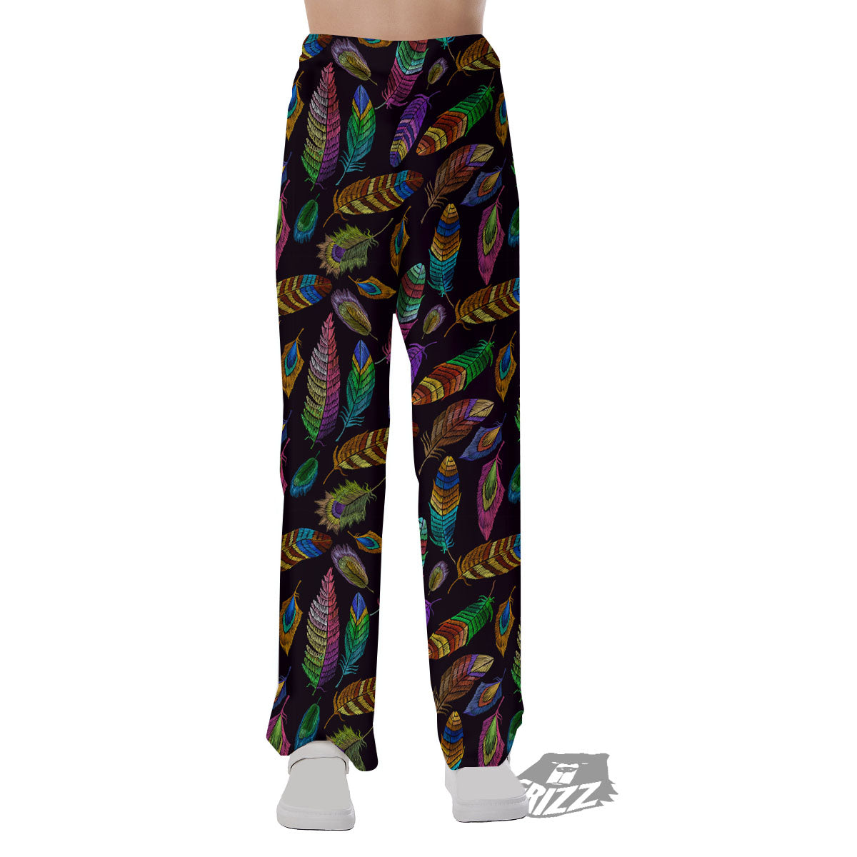 Feather Native Print Pattern Pajama Pants-grizzshop