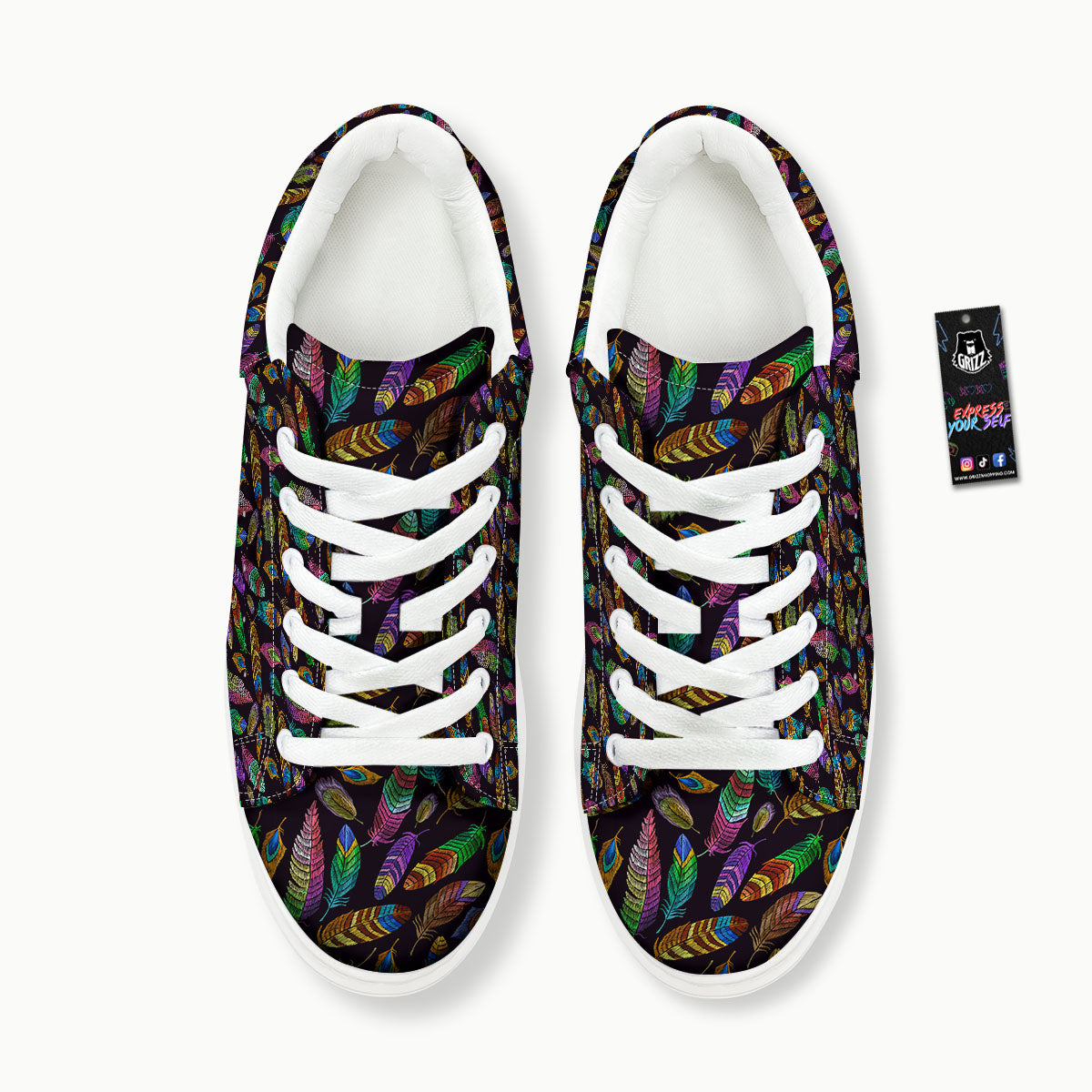 Feather Native Print Pattern Platform Shoes-grizzshop