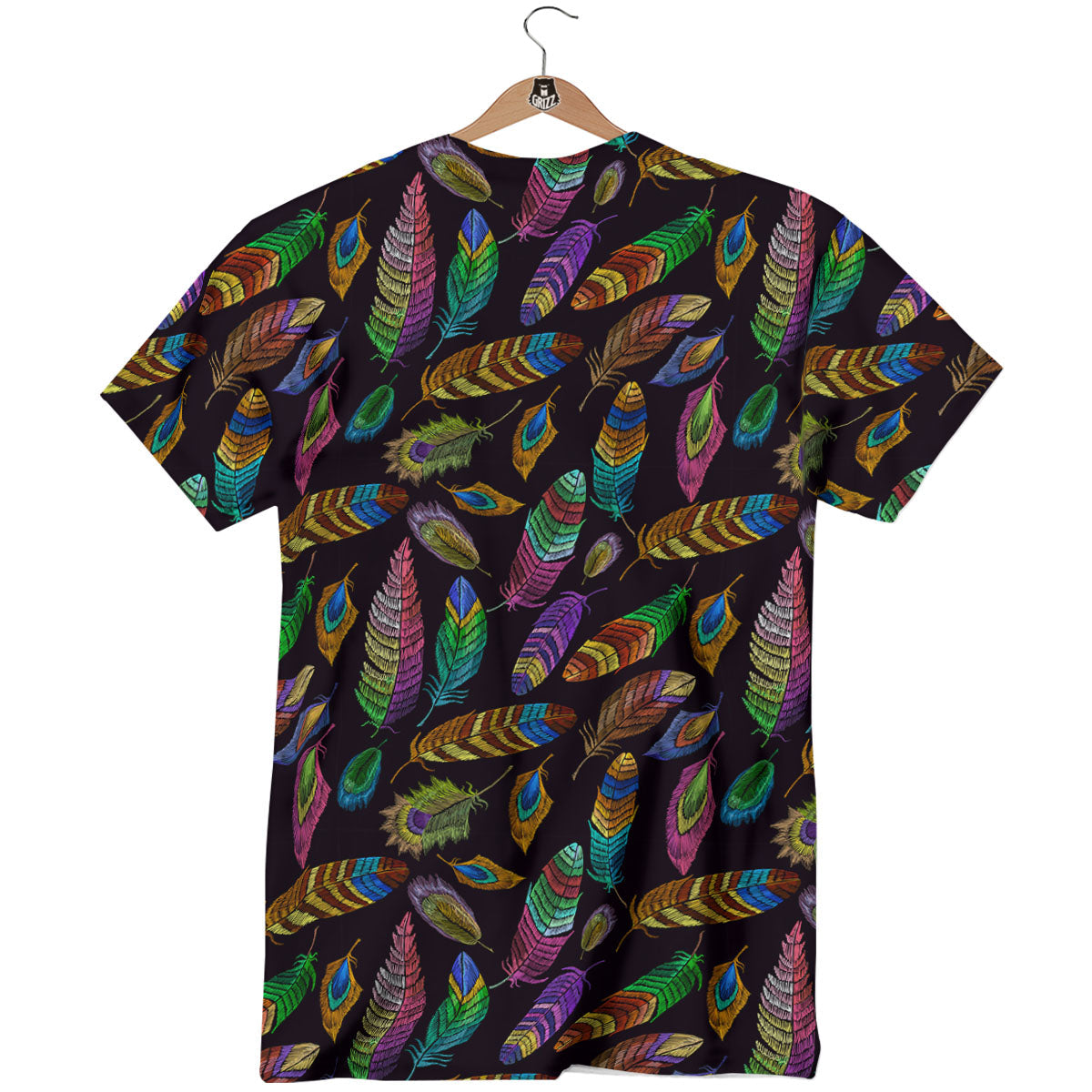 Feather Native Print Pattern T-Shirt-grizzshop