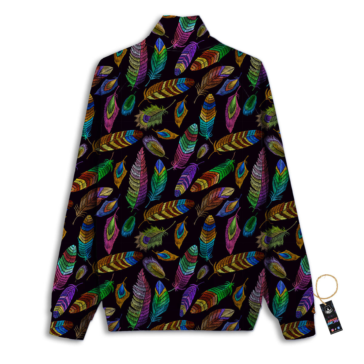 Feather Native Print Pattern Track Jacket-grizzshop