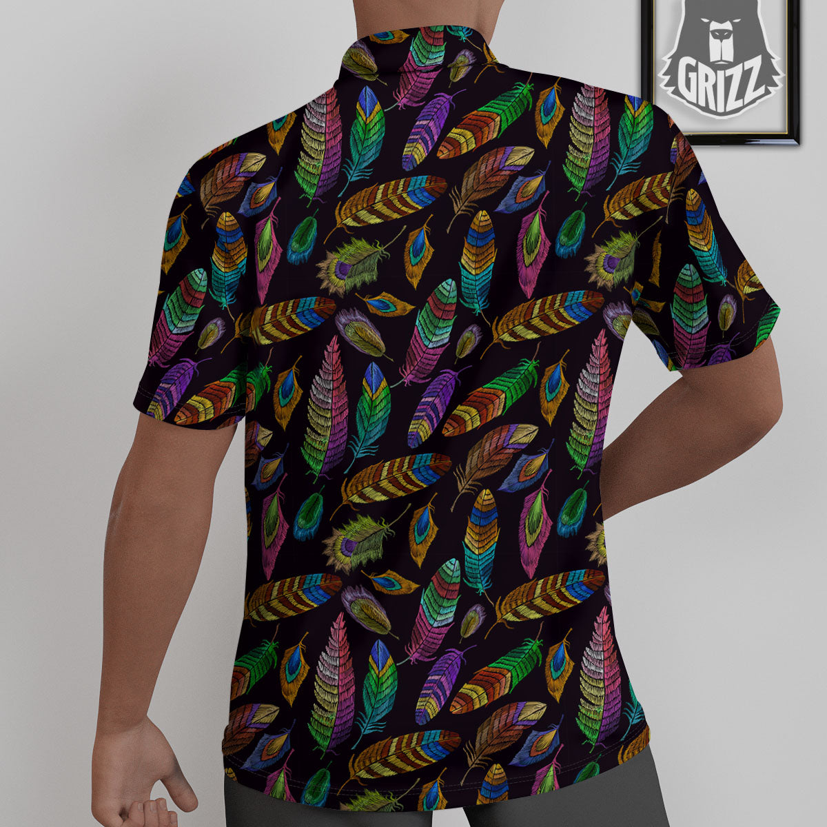 Feather Native Print Pattern Untucked Shirts-grizzshop
