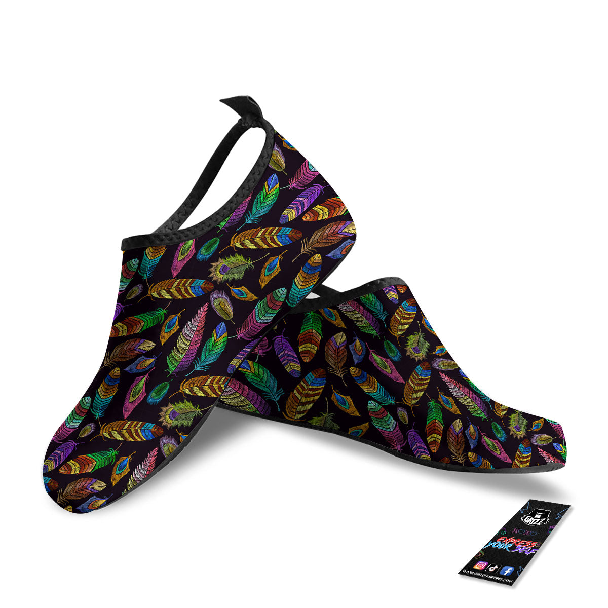 Feather Native Print Pattern Water Shoes-grizzshop