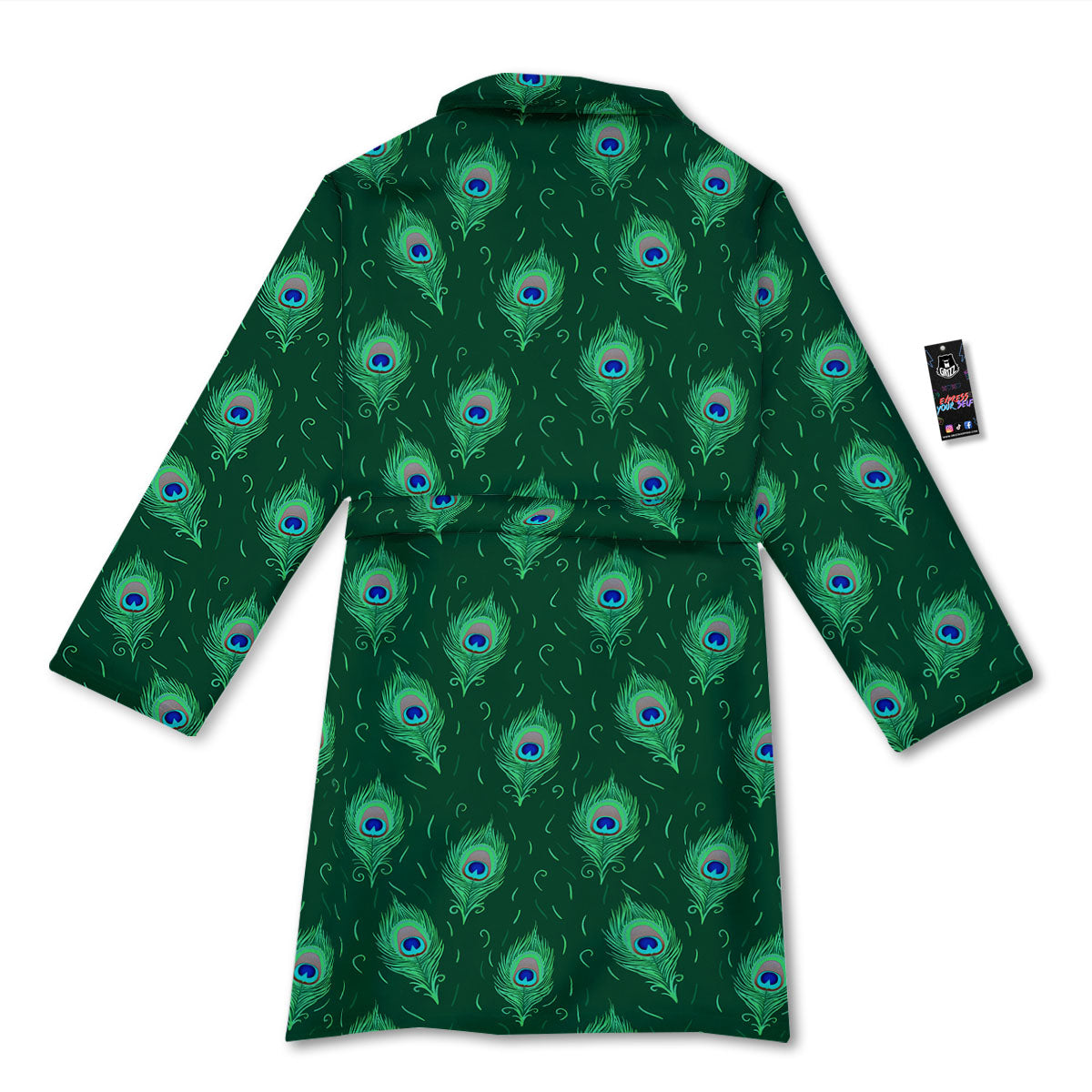 Feather Peacock Print Pattern Bathrobe-grizzshop
