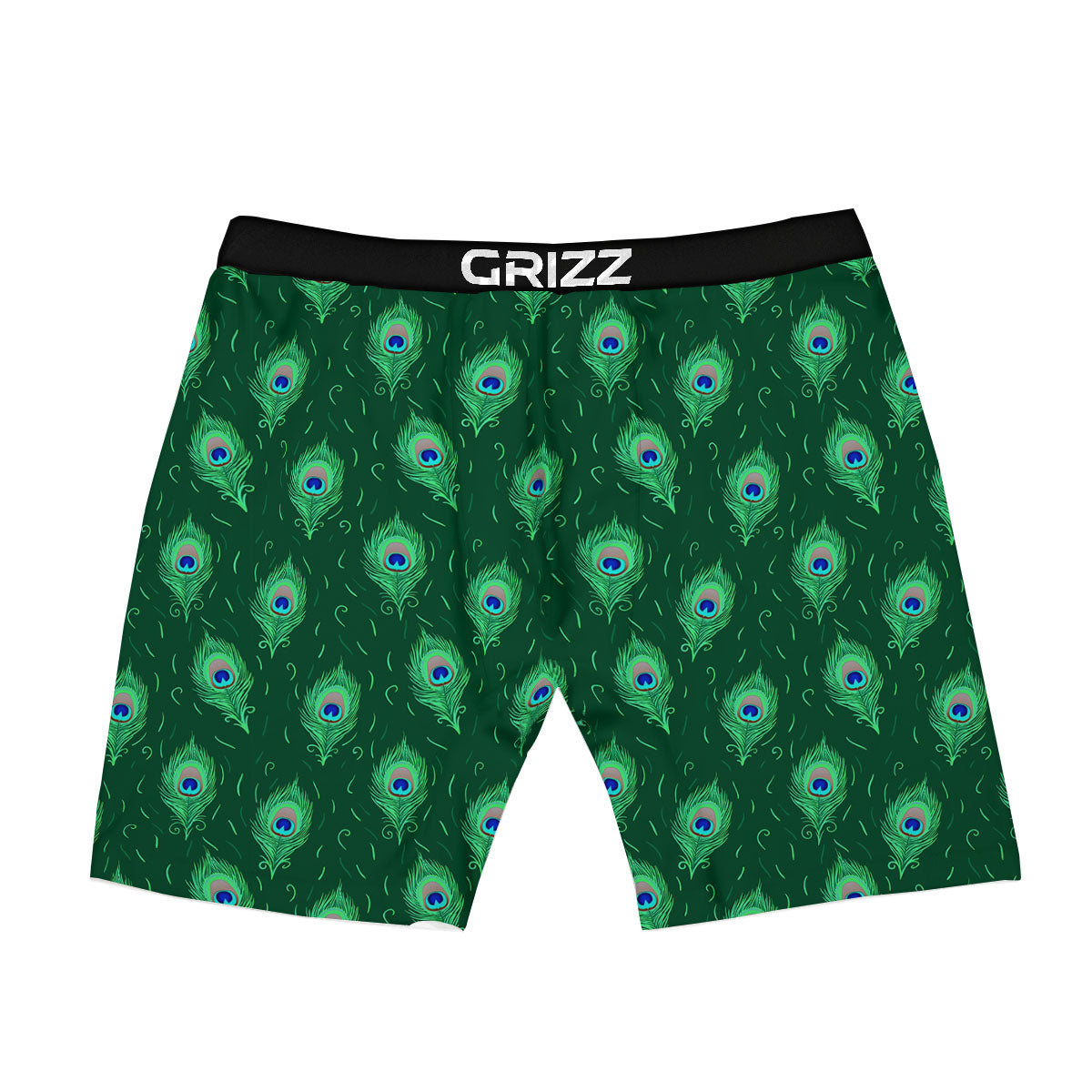 Feather Peacock Print Pattern Boxer Briefs-grizzshop
