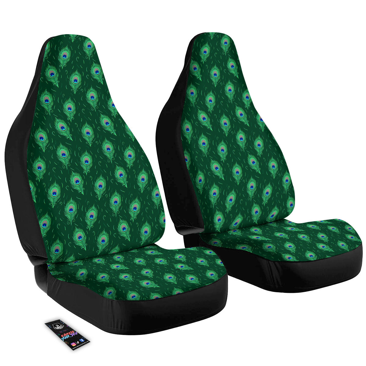 Feather Peacock Print Pattern Car Seat Covers-grizzshop